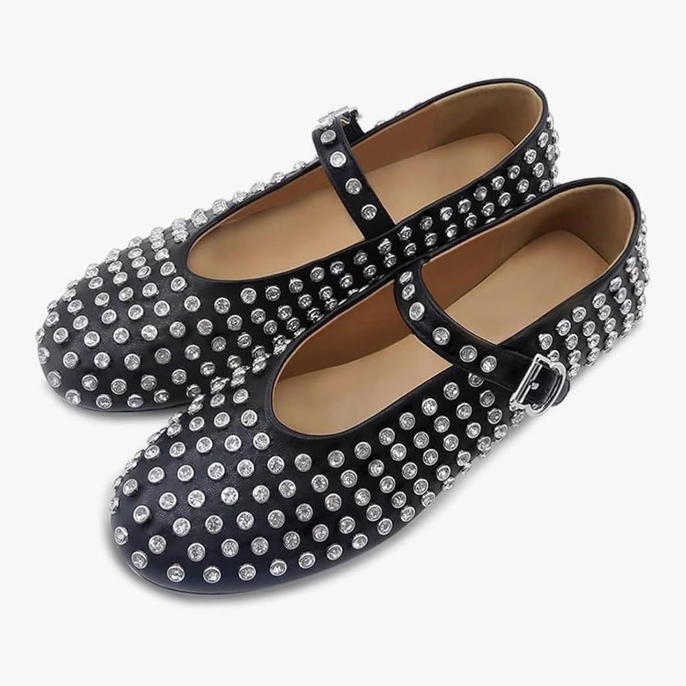 Crystal embellished‎ flats size 7.5 NWOT